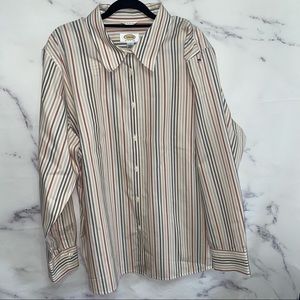 Talbots stripe long sleeve button down shirt